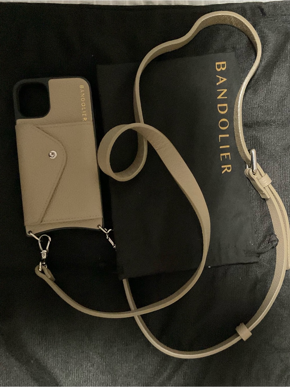 Bandolier Emma Pebble Leather Crossbody iPhone 11 Case iPhone 11 Case Beige